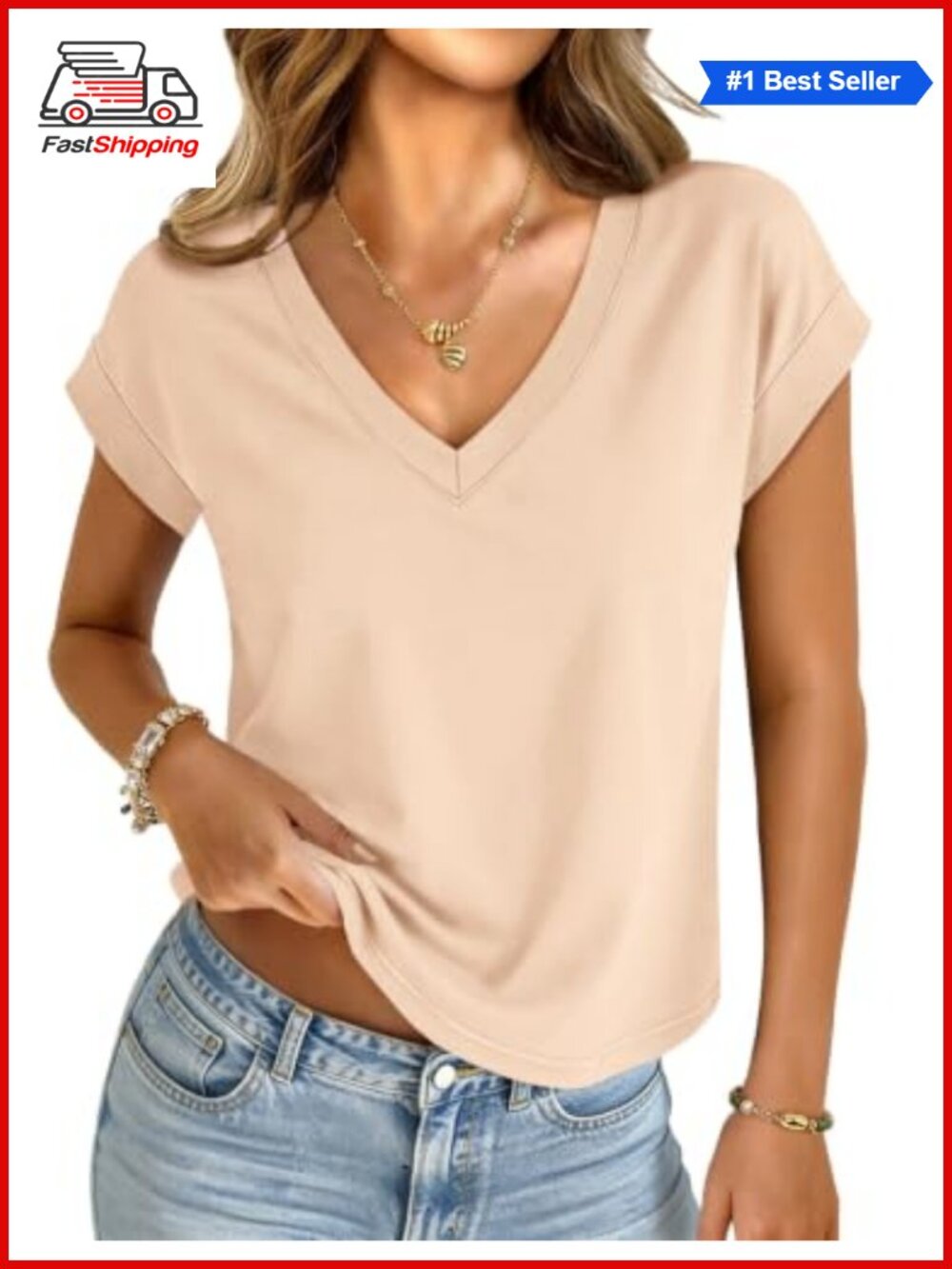 ✨ UNCLECAT Womens Crop Top V Neck Short Sleeve T Shirt Summer Basic Tee